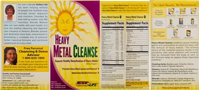 Photo of the Renew Life Heavy Metal Cleanse 1 Morning Formula label