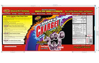Photo of the Labrada Nutrition Super Charge! Xtreme N.O. Fruit Punch label