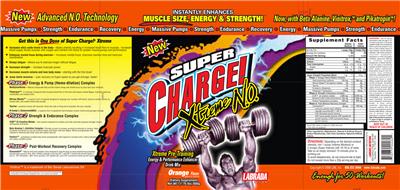 Photo of the Labrada Nutrition Super Charge! Xtreme N.O. Orange label