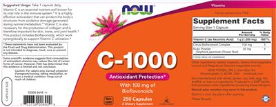 Photo of the NOW C-1000 With 100 mg Of Bioflavonoids label