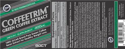 Photo of the Hi-Tech Pharmaceuticals CoffeeTrim Green Coffee Extract 400 mg label
