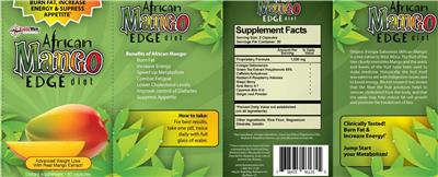 Photo of the RightWay Nutrition African Mango Edge Diet label