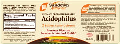 Product label for Acidophilus