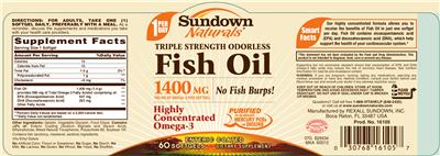 Triple Strength Odorless Fish Oil 1400 mg