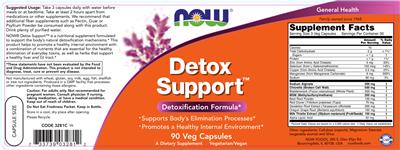 Photo of the NOW Detox Support label