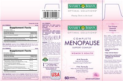 Photo of the Nature's Bounty Optimal Solutions P.M. Formula label