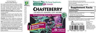 Photo of the Nature's Plus Herbal Actives Chasteberry 150 mg label