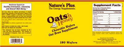 Photo of the Nature's Plus Oats'n Honey label