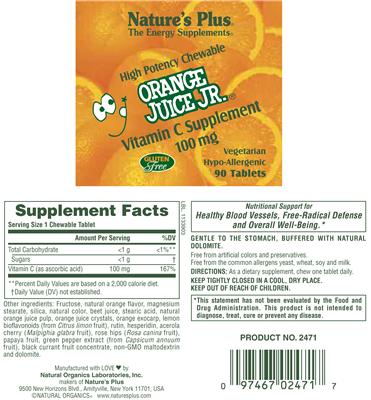 High Potency Chewable Orange Juice Jr. 100 mg