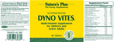 Photo of the Nature's Plus Dyno Vites label