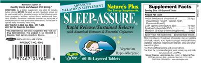 Photo of the Nature's Plus Sleep-Assure label