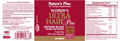 Photo of the Nature's Plus Women's Ultra Hair Plus label