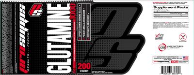 Photo of the PS ProSupps Glutamine 1000 label