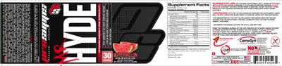 Product label for Mr Hyde Intense Energy Pre Workout Watermelon