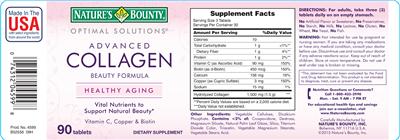 Product label for Advanced Collagen