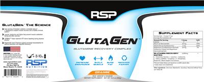 Photo of the RSP GlutaGen Orange label