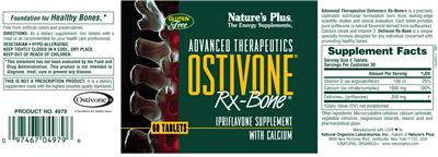 Photo of the Nature's Plus Advanced Therapeutics Ostivone Rx-Bone label
