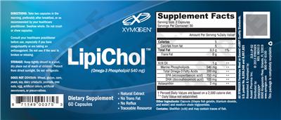 Photo of the XYMOGEN LipiChol label