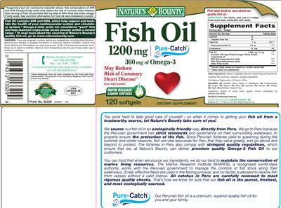 Photo of the Nature's Bounty Fish Oil 1200 mg label