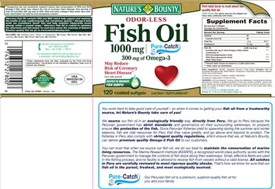 Photo of the Nature's Bounty Fish Oil 1000 mg label