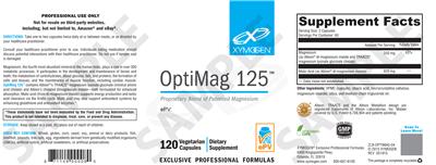 Photo of the XYMOGEN OptiMag 125 label