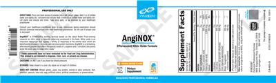 Photo of the XYMOGEN AngiNOX Natural Orange Flavor label