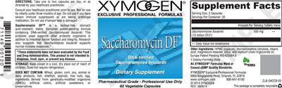 Photo of the XYMOGEN Saccharomycin DF label