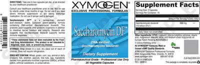 Photo of the XYMOGEN Saccharomycin DF label
