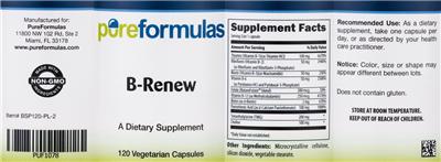 Photo of the PureFormulas B-Renew label