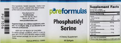 Photo of the PureFormulas Phosphatidyl Serine label