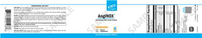 Photo of the XYMOGEN AngiNOX Natural Orange Flavor label