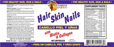 Photo of the Sunshine Naturals Hair Skin Nails label
