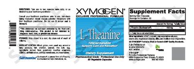 Photo of the XYMOGEN L-Theanine label