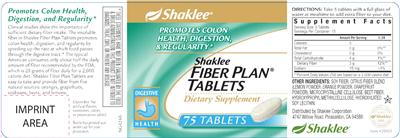 Shaklee Fiber Plan Tablets