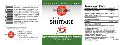 Photo of the Mushroom Wisdom Super Shiitake with Maitake D Fraction label