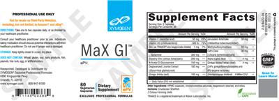 Photo of the XYMOGEN Max GI label