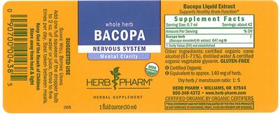 Photo of the Herb Pharm Bacopa label