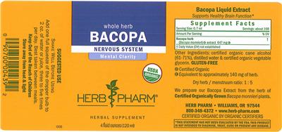 Photo of the Herb Pharm Bacopa label