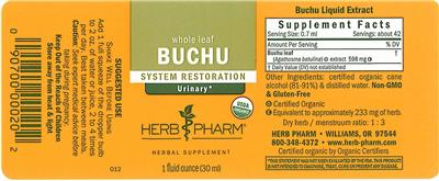 Photo of the Herb Pharm Buchu label