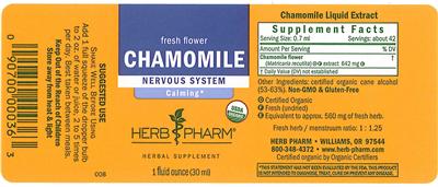 Photo of the Herb Pharm Chamomile label