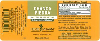Photo of the Herb Pharm Chanca Piedra label