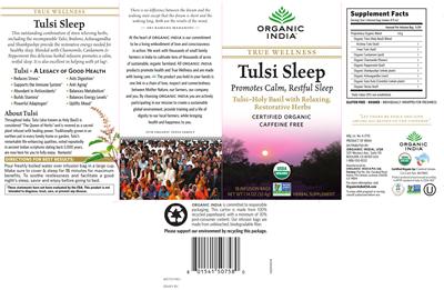 Photo of the Organic India Tulsi Sleep label