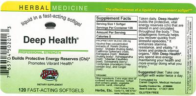 Photo of the Herbs, Etc. Deep Health label
