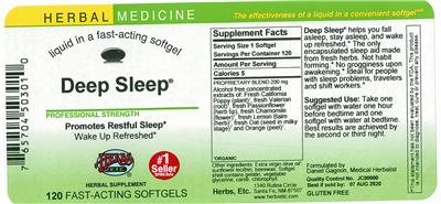 Photo of the Herbs, Etc. Deep Sleep label