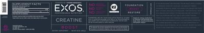 Photo of the EXOS Performance Nutrition Creatine label