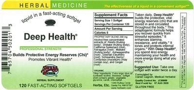 Photo of the Herbs, Etc. Deep Health label