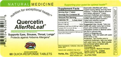 Photo of the Herbs, Etc. Quercetin AllerReLeaf label