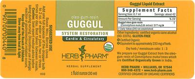 Photo of the Herb Pharm Guggul label