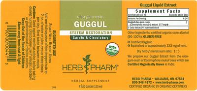 Photo of the Herb Pharm Guggul label