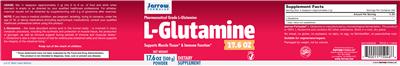 Photo of the Jarrow Formulas L-Glutamine Powder label